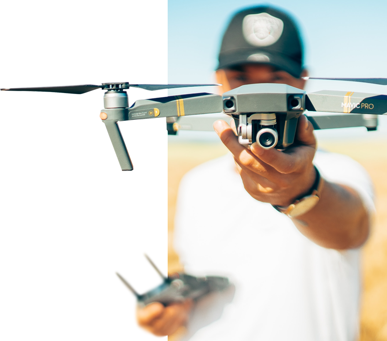Piloto de Sobredrones realizando una grabación aérea